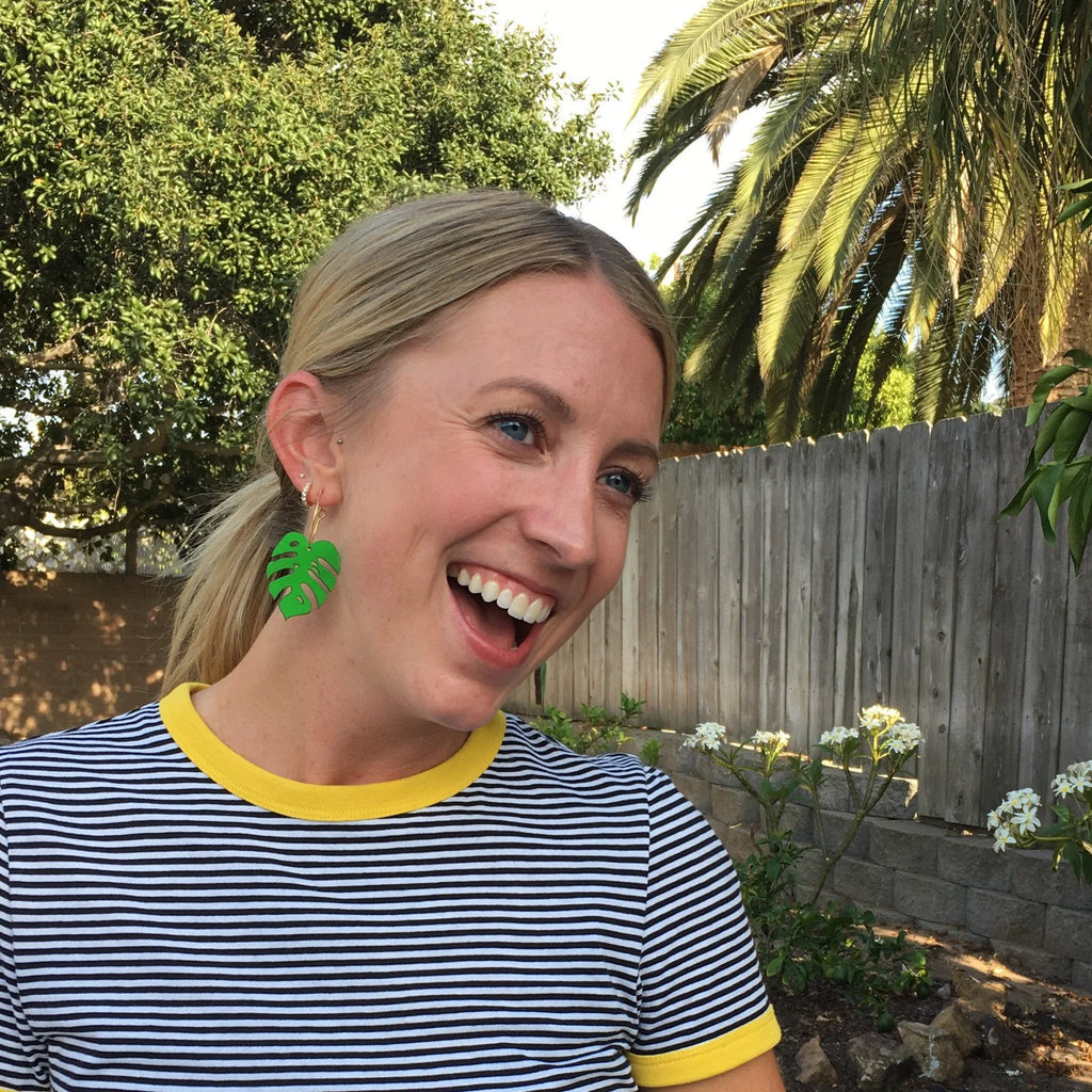 Le Chic Miami - Monstera Hoops Green