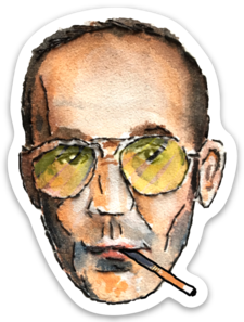 Hunter S Thompson embroidery sticker by Bri Bowers