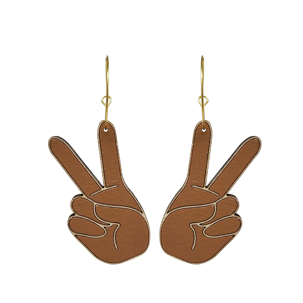 Le Chic Miami - Peace Sign Hoop Earrings