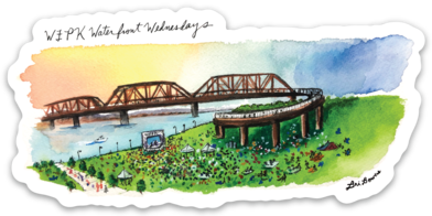 Waterfront Wednesday watercolor sticker by Bri Bowers