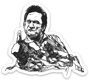 Maya Joy - Mountain Portrait Johnny Cash Sticker