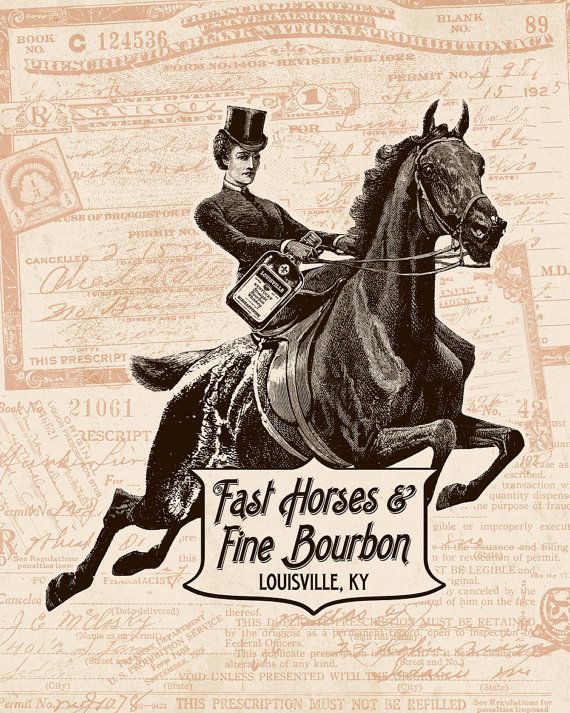 MissHappyPink Prints - Fast Horses, Fine Bourbon Print