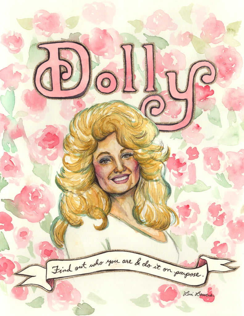 Dolly Parton Watercolor Print by Bri Bowers