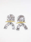 Finds Designs - Grey Half Moon Earrings