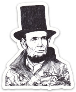 Maya Joy - Mountain Portrait Abe Lincoln Sticker