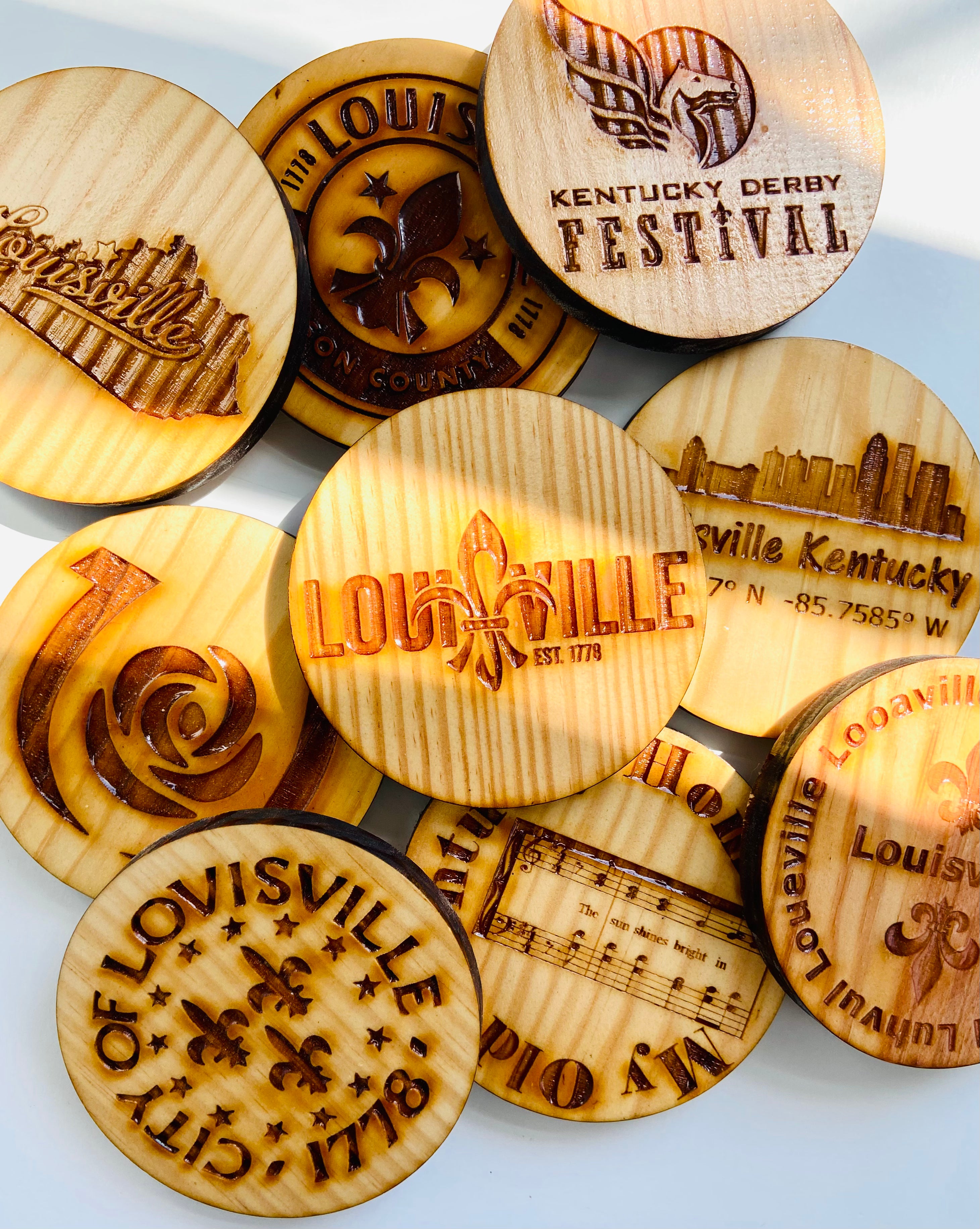 Black Cats with Lasers - Laser Cut Louisville Coasters