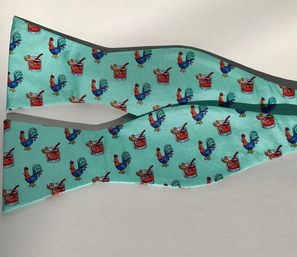 Bluegrass Bowtie Company - Teal Cocktails Bow tie