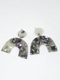 Finds Design - Grey and Lilac Arch Earrings