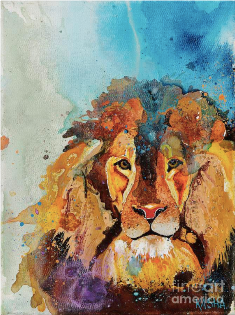 Molly Mae - Lion giclee canvas print by Kasha Ritter