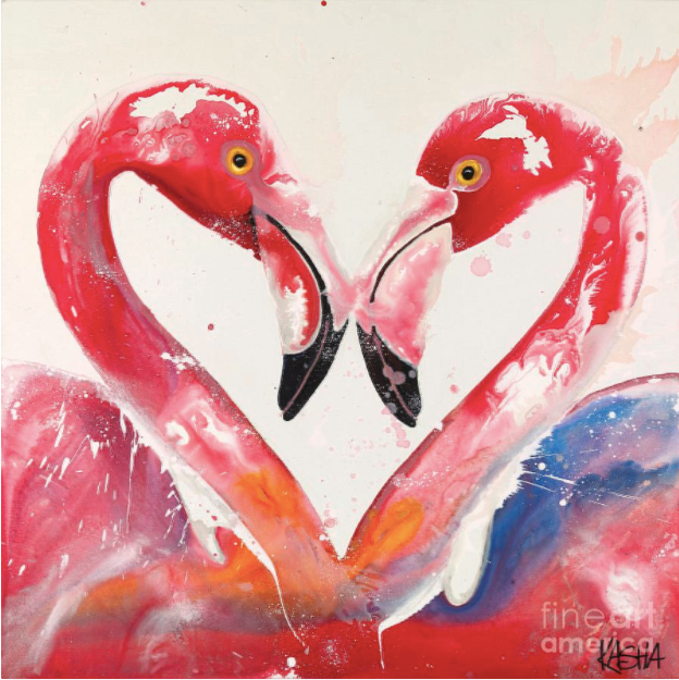 Flamingos - Giclee Canvas Print by Kasha Ritter