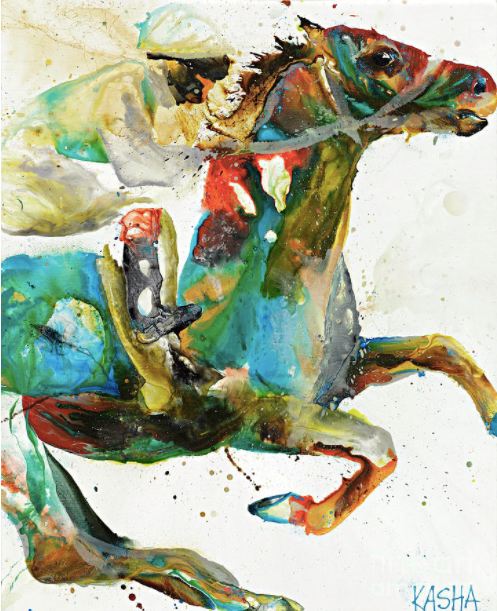 Horse & Jockey - Giclee Canvas Print by Kasha Ritter