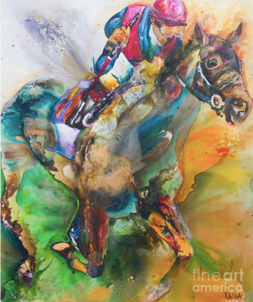 Horse & Jockey - Giclee Canvas Print by Kasha Ritter