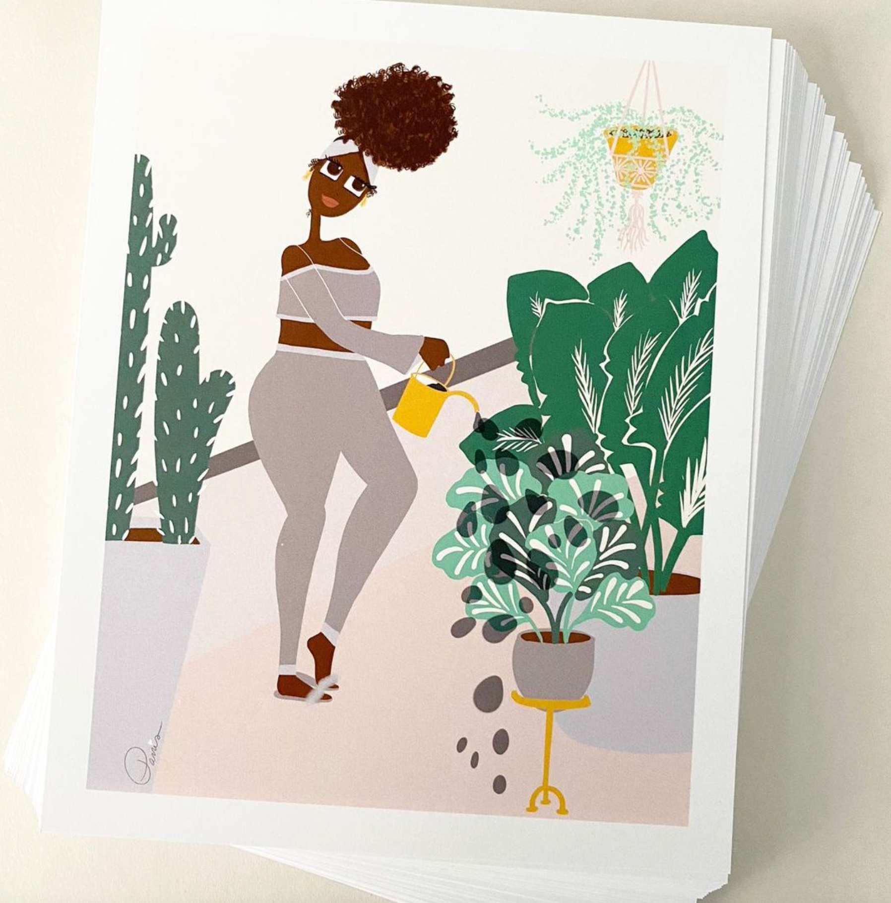 Lovely Earthlings - Watering Plants Print