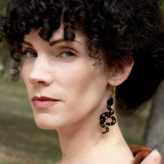 Le Chic Miami -  Moon Phases Snake Earrings