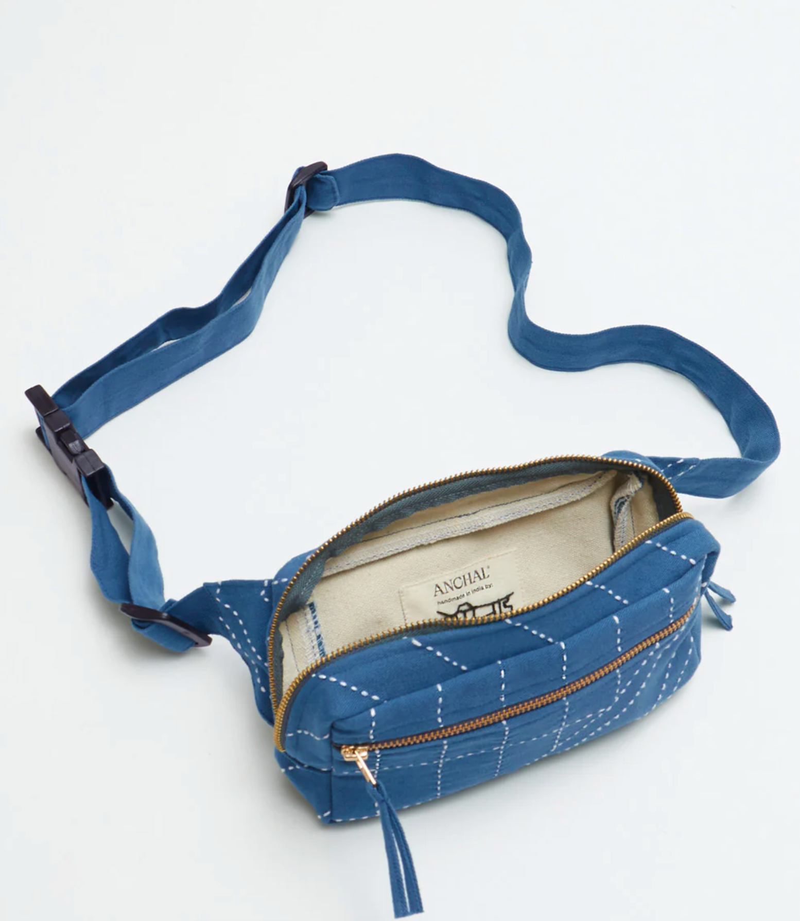 Anchal Project - Kantha Crossbody Adjustable Belt Bag