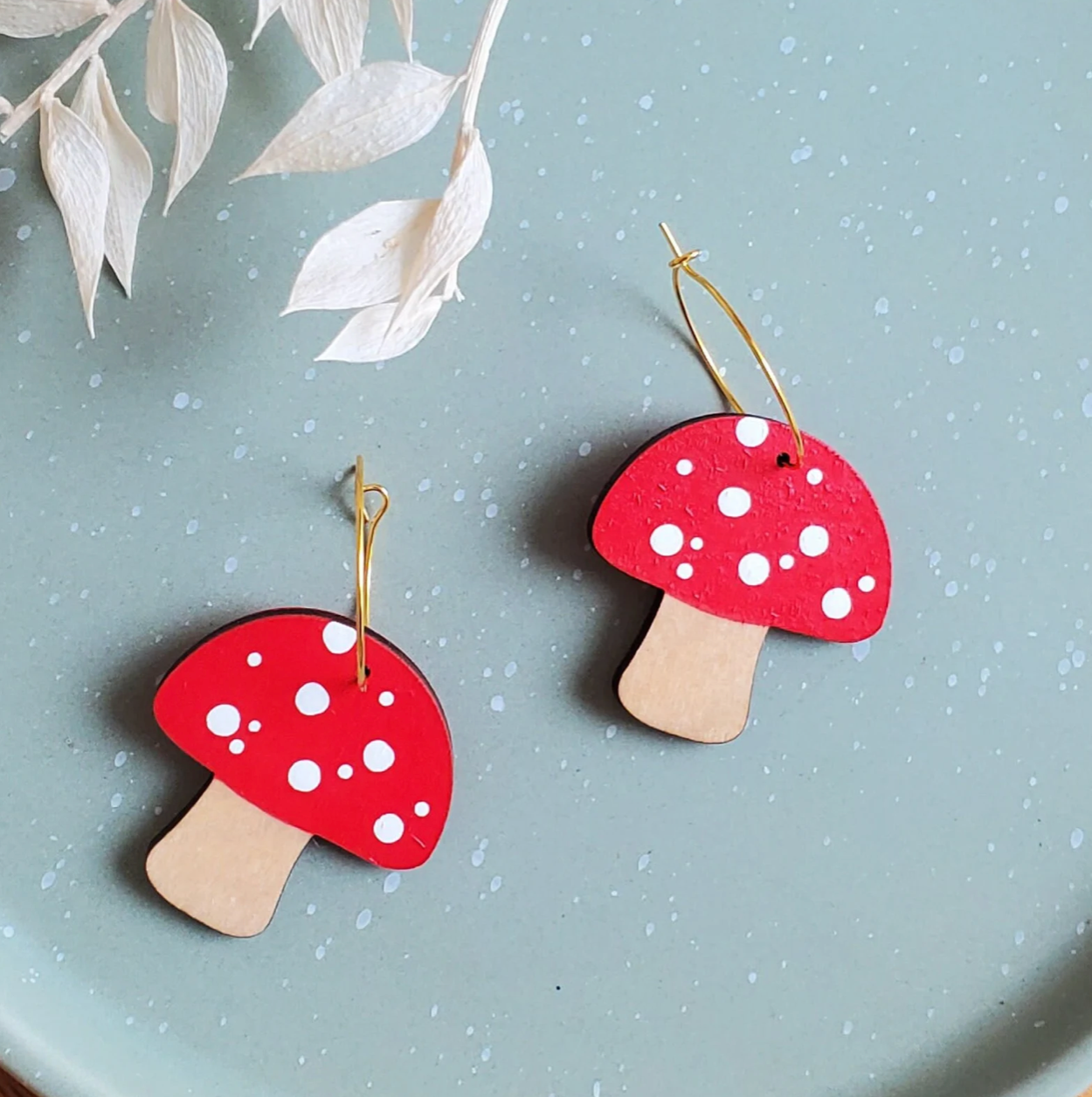 Le Chic Miami -  Red Mushroom Hoop Earrings