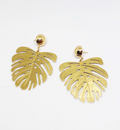 Finds Designs Gold Monstera Earrings