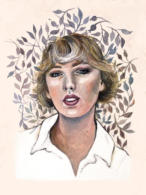 Taylor Swift Watercolor Print by Bri Bowers