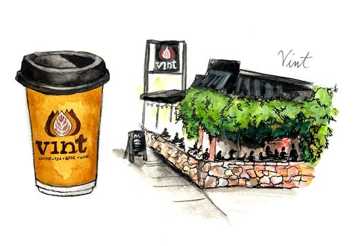 Vint Coffee Watercolor Print by Bri Bowers