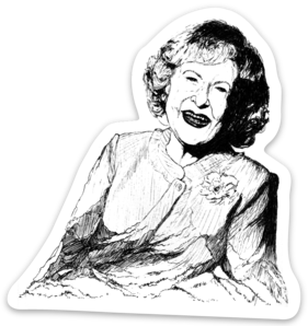 Maya Joy - Mountain Portrait Betty White Sticker