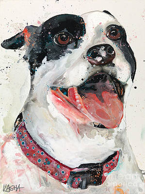 Cheese Please - Dog Portrait on Giclee Canvas by Kasha Ritter