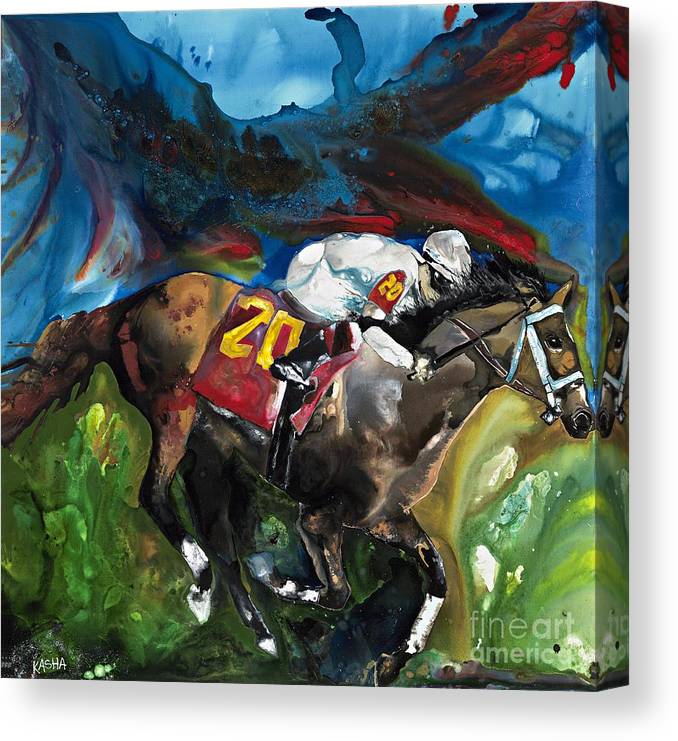 Kasha Giclee Canvas Print - Doing Derby Do's
