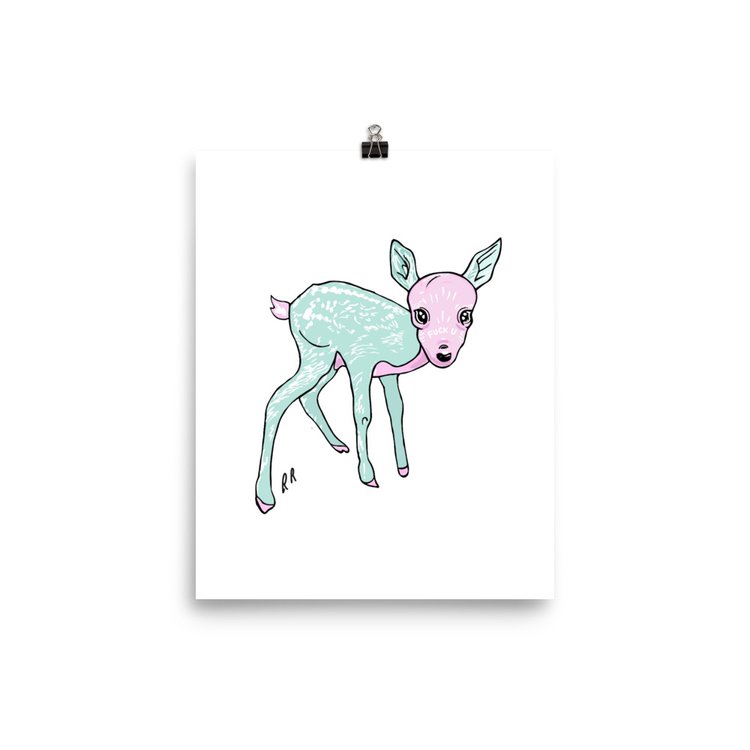 Rachel René - Fawn on White Print
