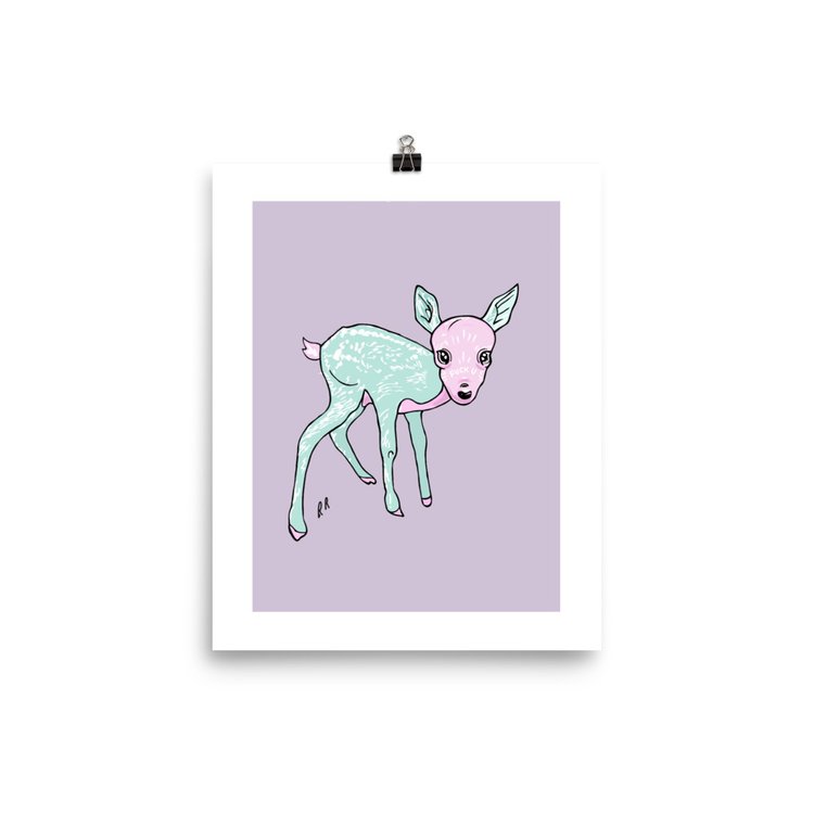 Rachel René - Fawn on Lavender Print