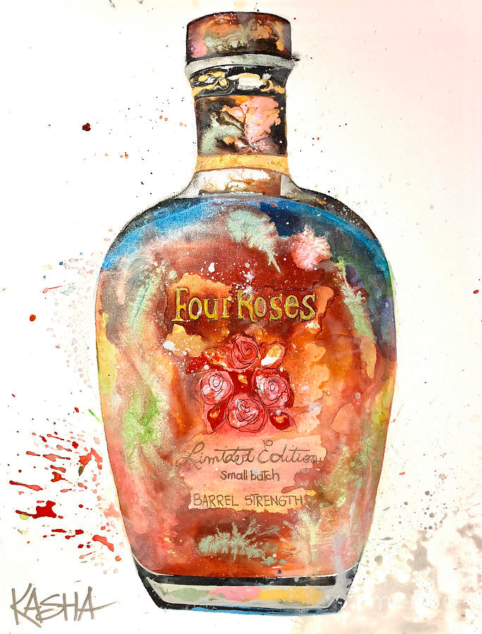 Kasha Giclee Canvas Bourbon Print - Four Roses