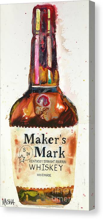 Kasha Giclee Canvas Bourbon Print - Maker's Mark on white
