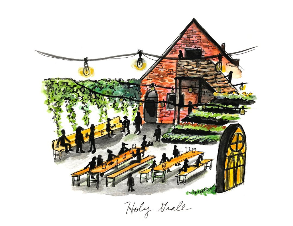 Holy Grale Back Patio Watercolor Print by Bri Bowers