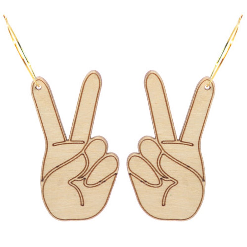Le Chic Miami - Peace Sign Hoop Earrings