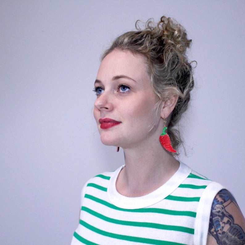 Le Chic Miami Chili Pepper Hoop Earrings