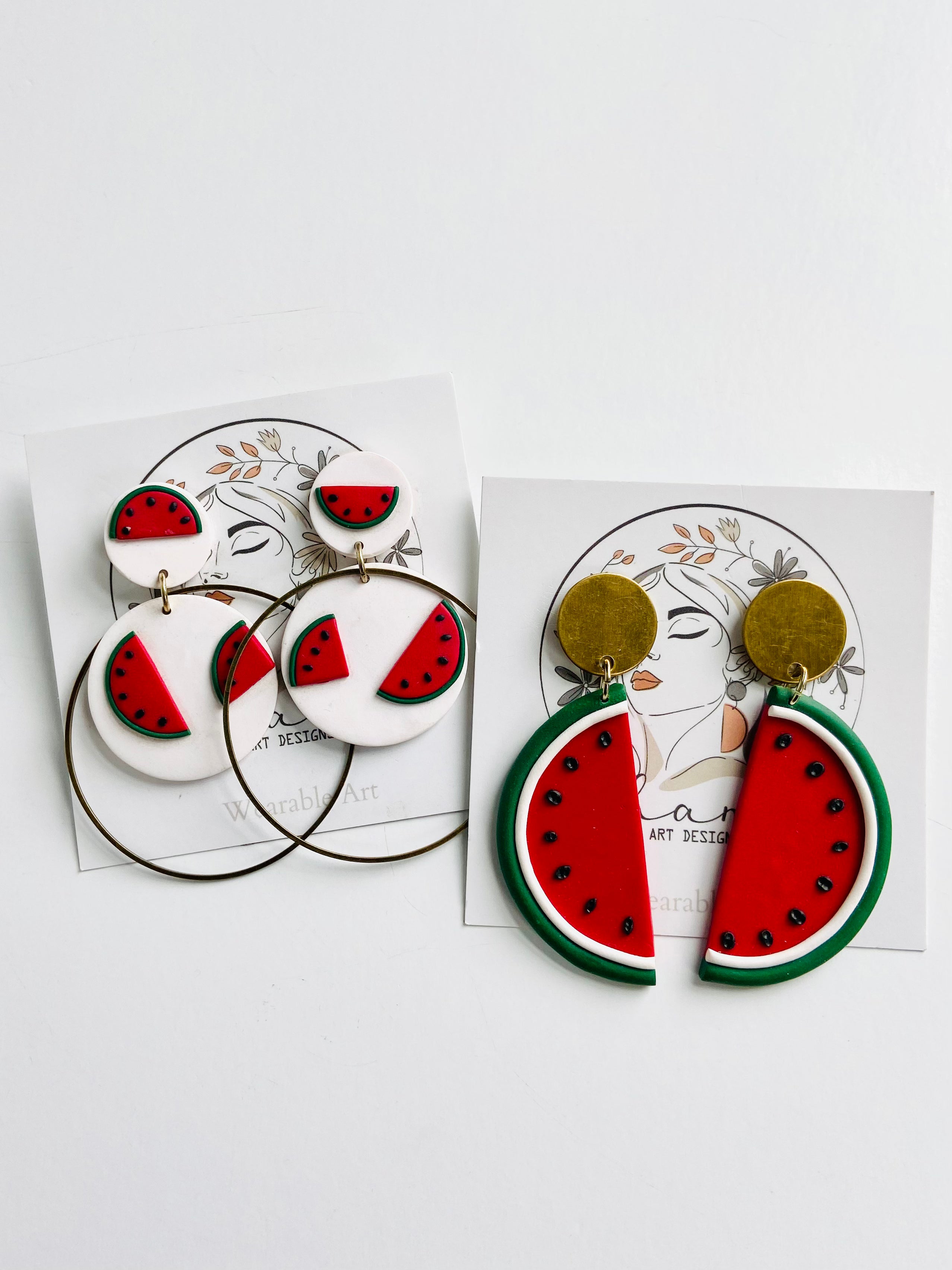 Chami Art Designs - Watermelon Clay Post Earring