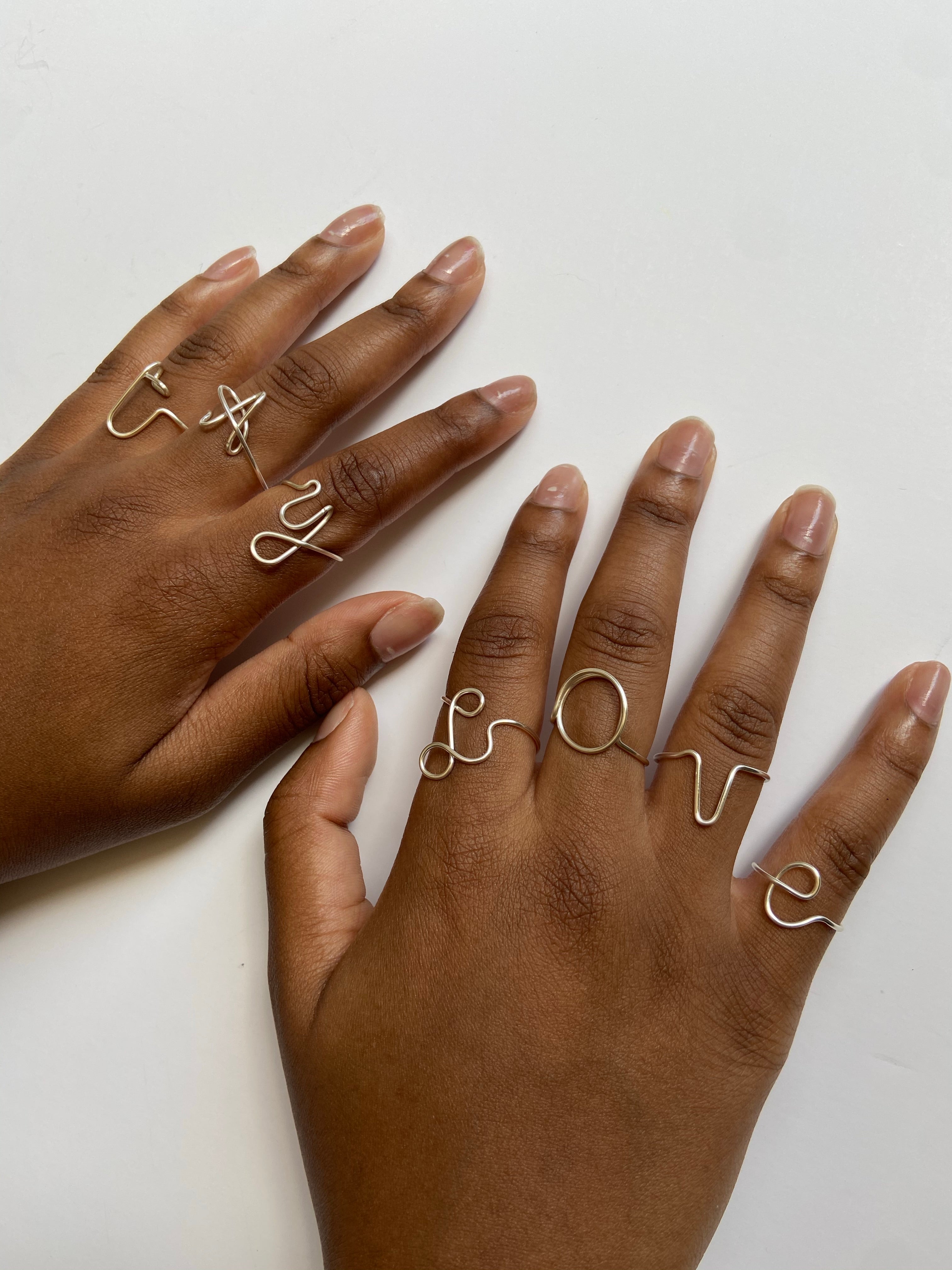 Gretchen Leachman - Initial Wire Wrapped Rings