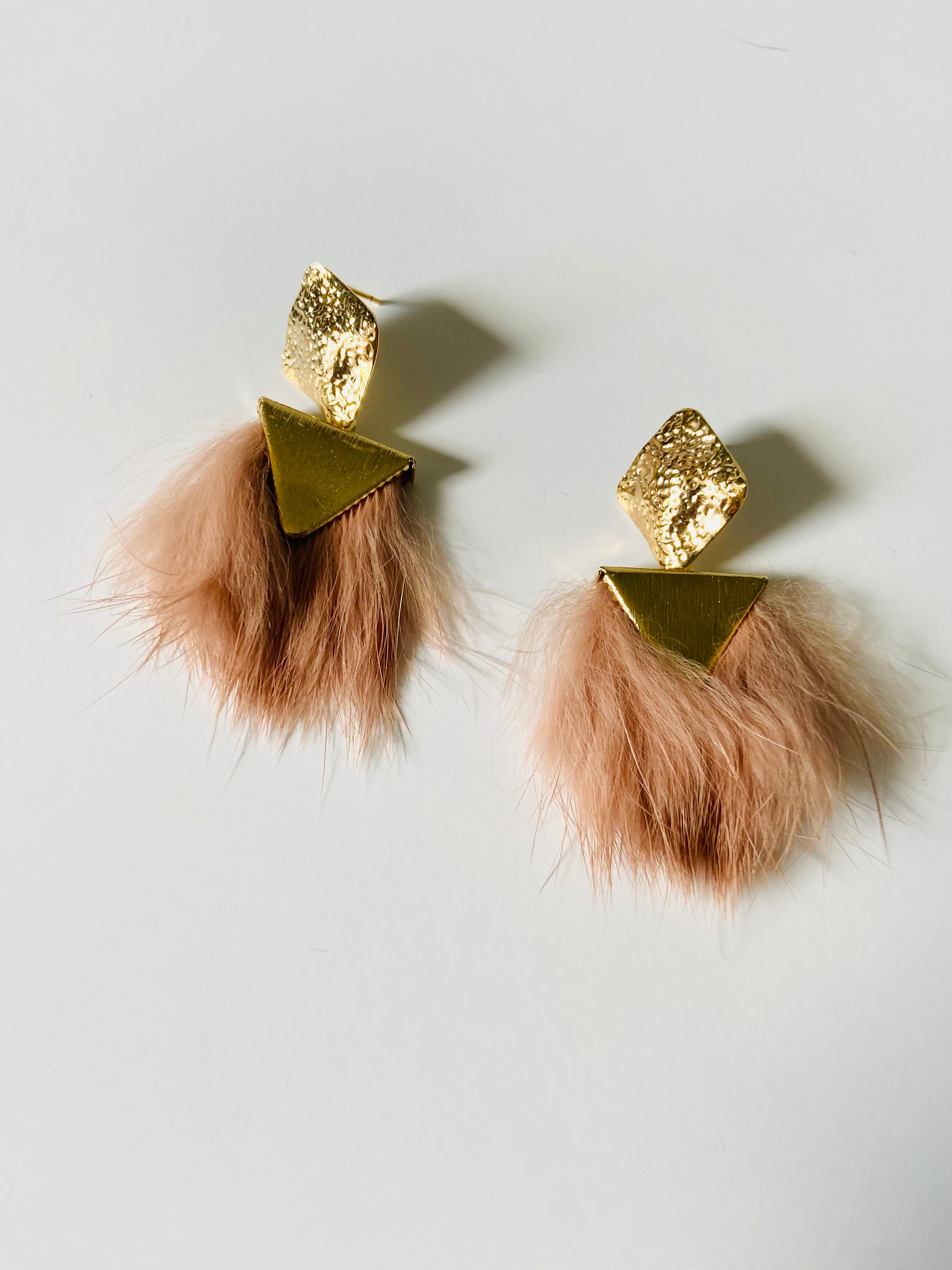 Finds Design - Blush Fuzzy Earrings