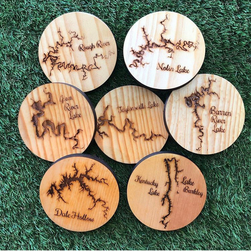 Black Cats with Lasers - Laser Cut Lake Coasters