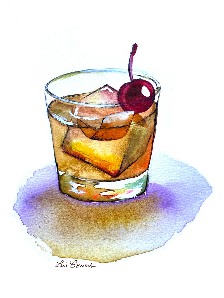 Old Fashioned Watercolor Print by Bri Bowers