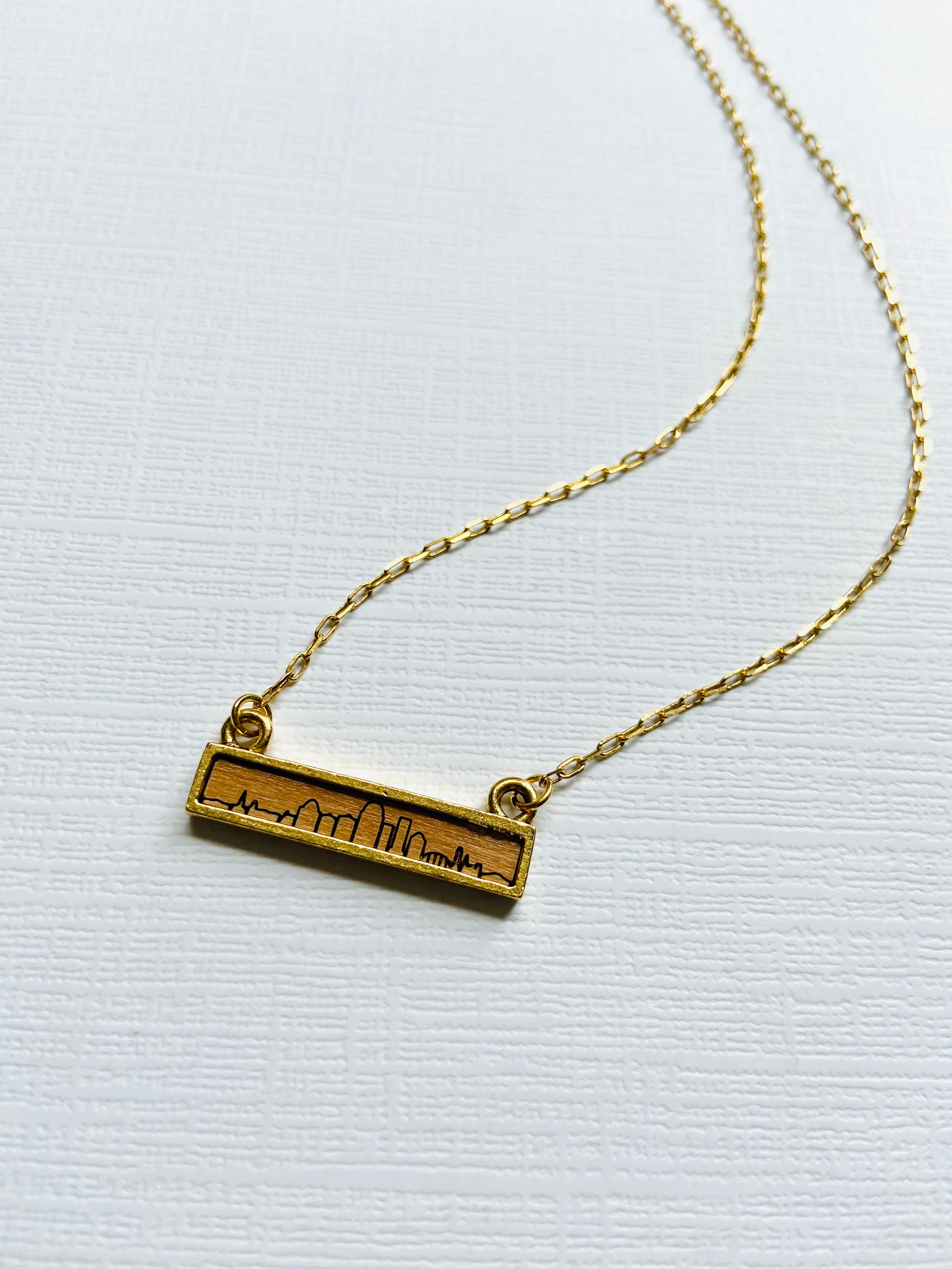 Gretchen Leachman - Etched Louisville Skyline Necklace