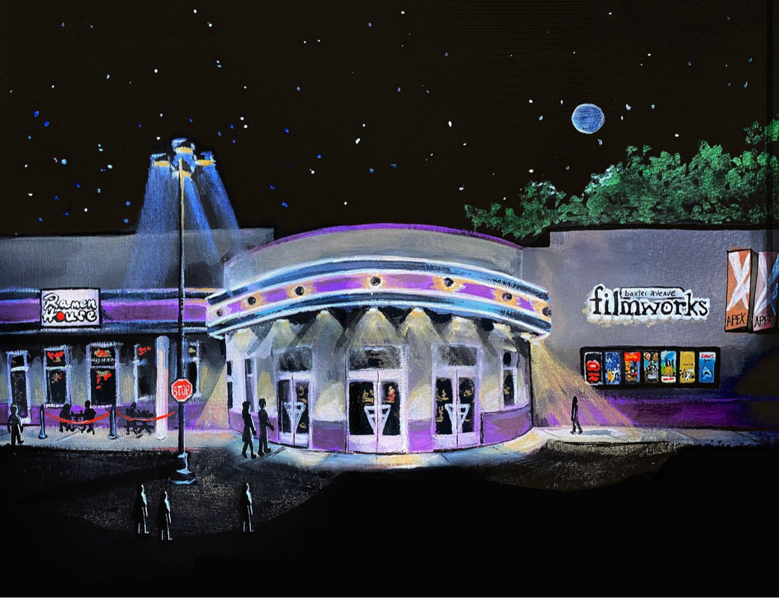 Bri Bowers - Baxter Ave Theater at Night Print