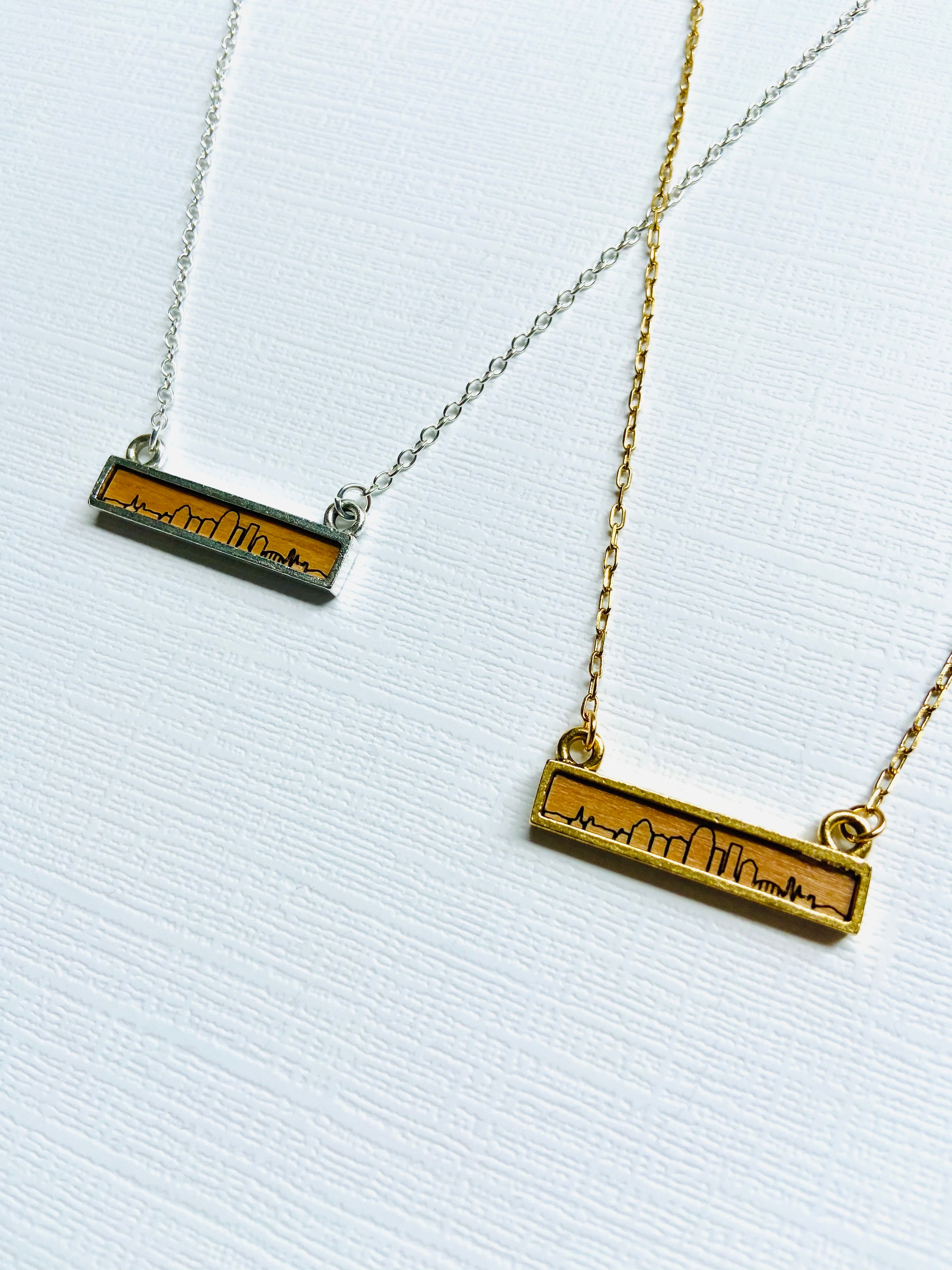 Gretchen Leachman - Etched Louisville Skyline Necklace