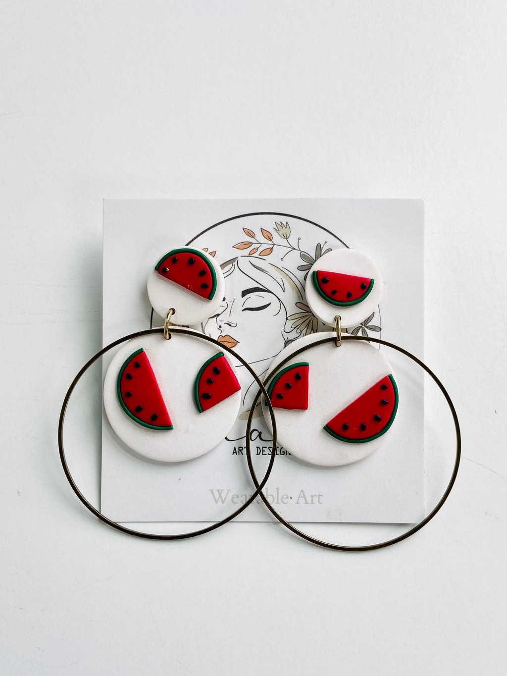 Chami Art Designs - Watermelon Clay Post Earring