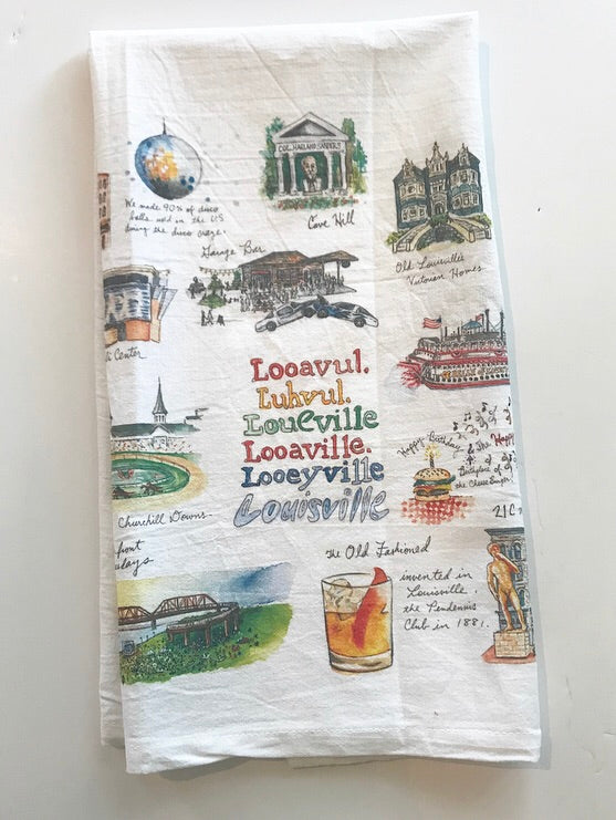 Bri Bowers - Watercolor Louisville Tea Towel – Revelry Boutique