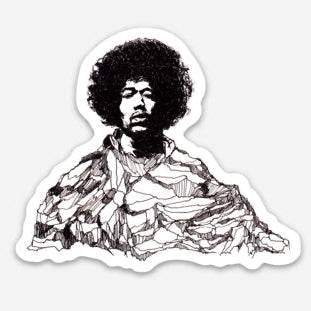Maya Joy - Mountain Portrait Jimi Hendrix Sticker