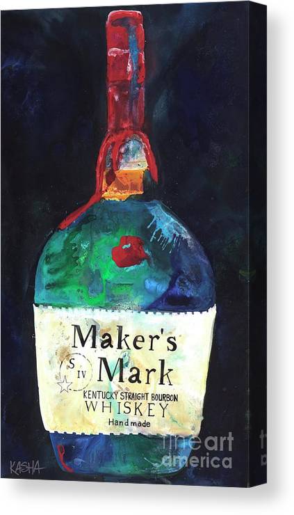Kasha Giclee Canvas Bourbon Print - Maker's Mark on black