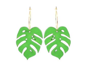 Le Chic Miami - Monstera Hoops Green