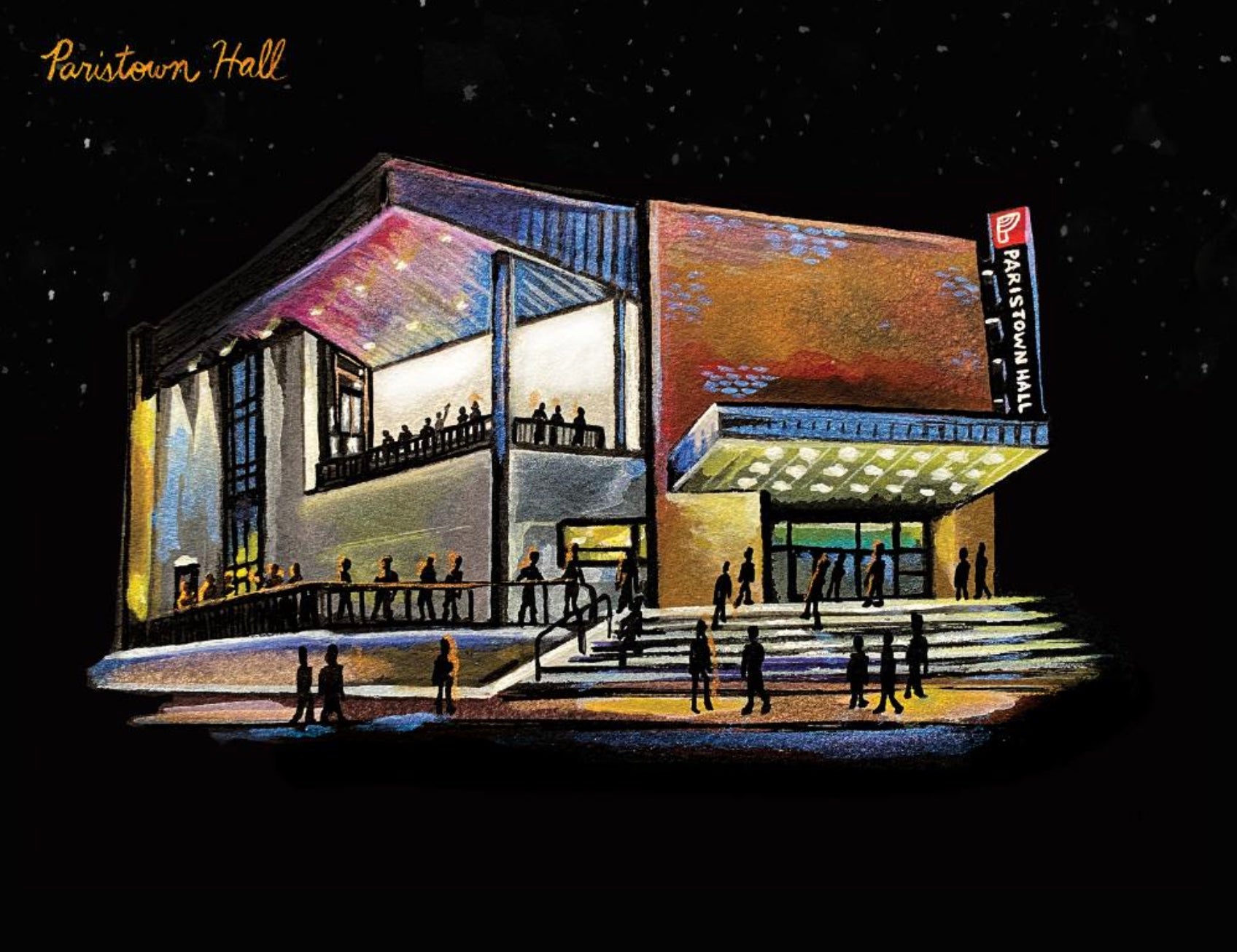 Bri Bowers - Paristown Hall At Night Print