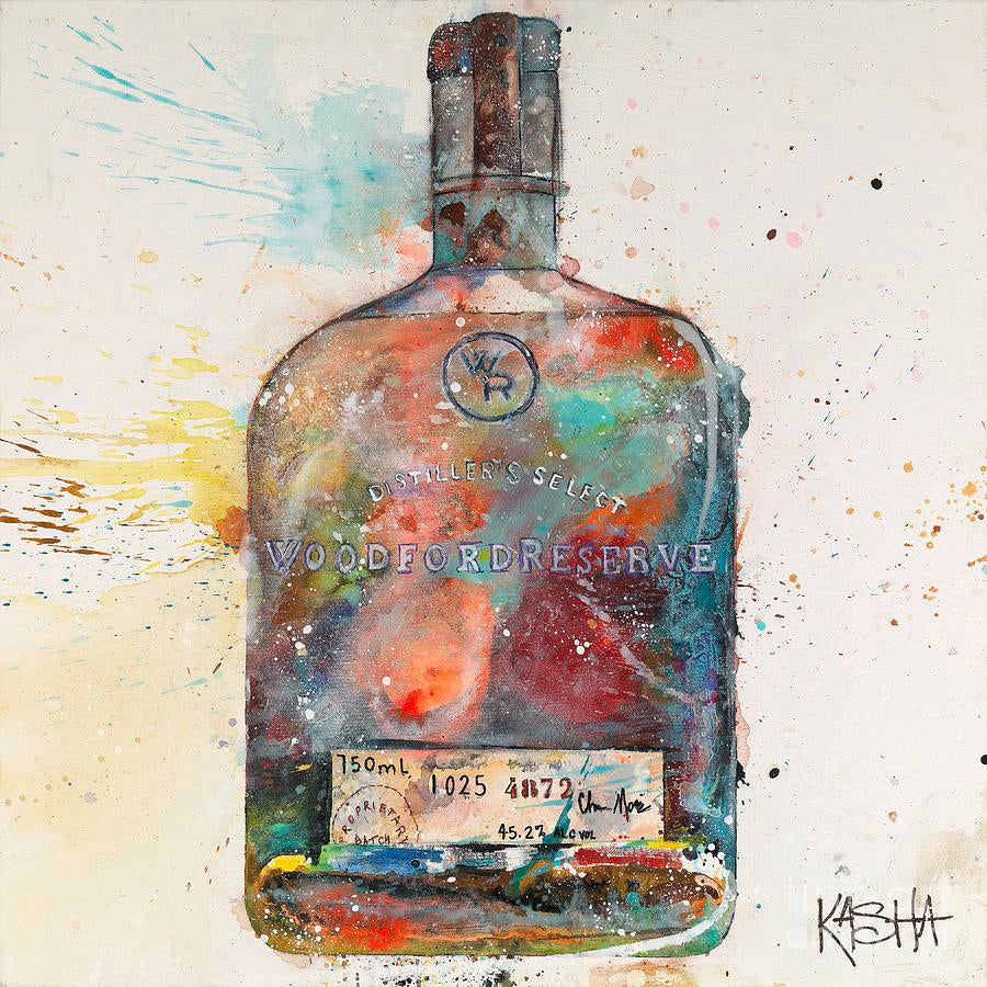 Kasha Giclee Canvas Bourbon Print - Woodford Reserve