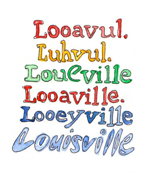 Louisville Spellings Watercolor Print by Bri Bowers