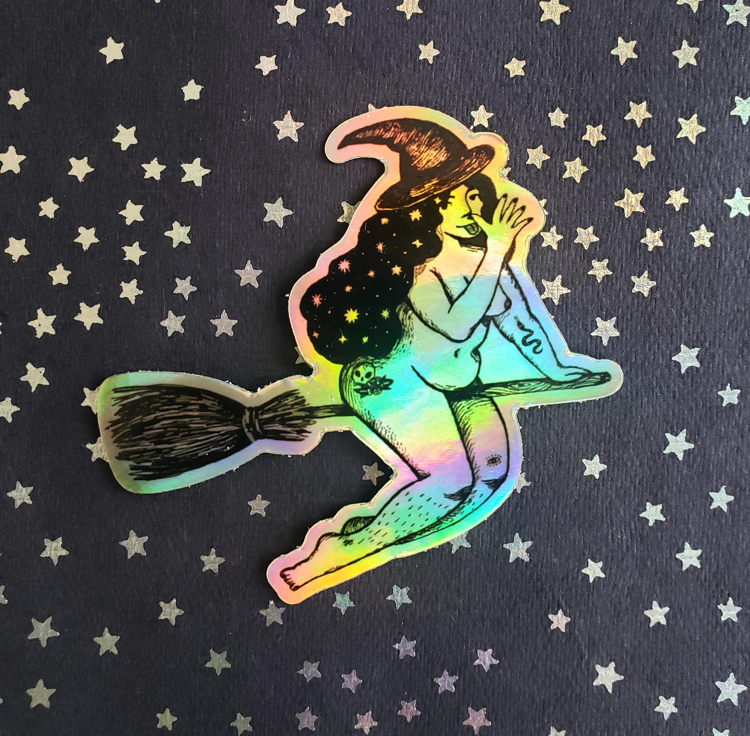 Guided Hand Studio - Holographic Witch Sticker